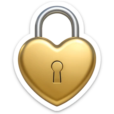 basic gold heart lock sticker