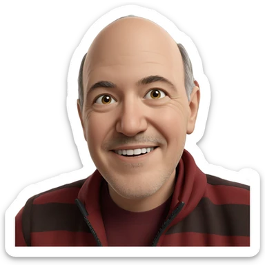 smiling boy by christmas tree sticker