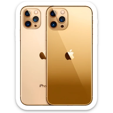 Gold iPhone 16 Pro Max, front and rear view sticker
