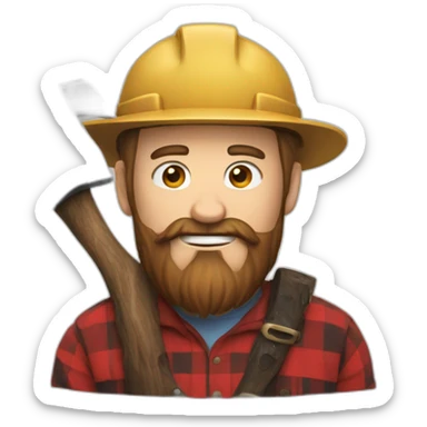lumberjack with beard and axe sticker