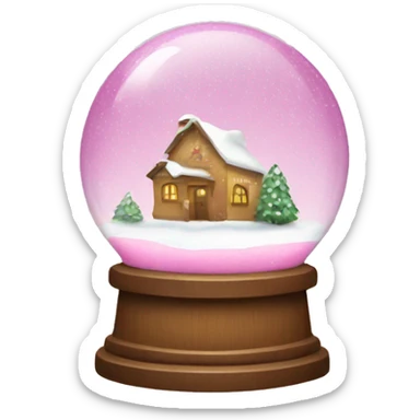 Pink snow globe  sticker