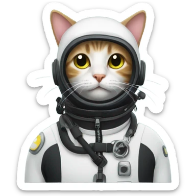 Cat wearing a scuba suit sticker