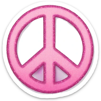 pink sparkly peace sign sticker