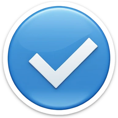 You got the blue part correct so leave the blue circle, replace the white tiktok logo with a check ✔️ sticker