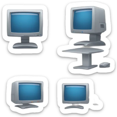 a monitor pc with a text being processed sticker