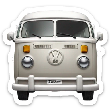 white Bay Window vw bus with flat roof sticker