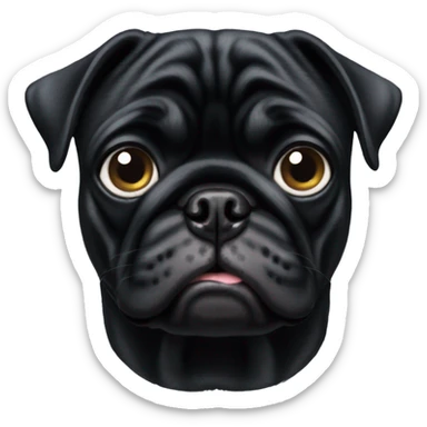 black pug  sticker