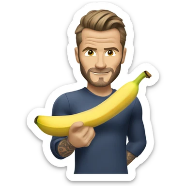 David beckham holding a banana sticker