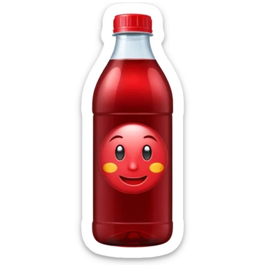 sobolo emoji (ghanain drink)  in a plastic bottle and make the juice dark red sticker