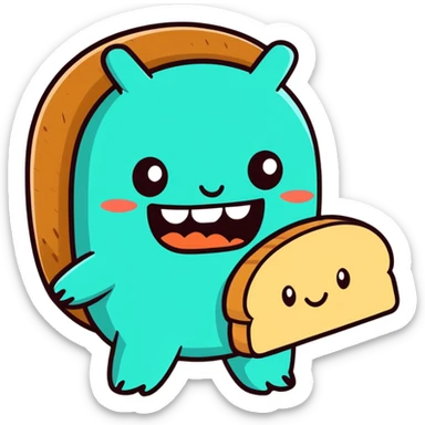 Ribs cyan bread clover evil sassy prank around the clock teeth sticker