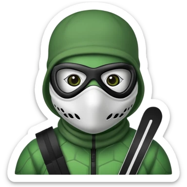 turtle wearing a ski mask  sticker