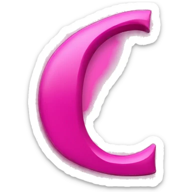 C letter in a background fuchsia pink sticker