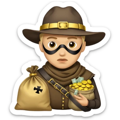 un bandit avec un sac de butin  sticker