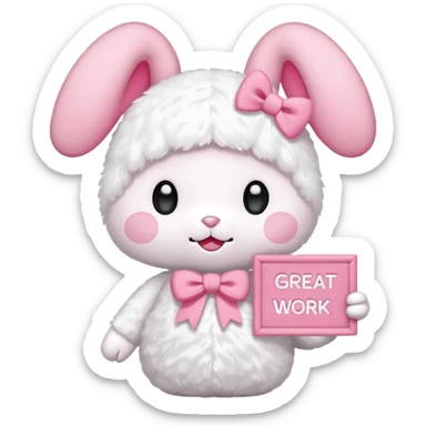my melody with sign that says great work sticker