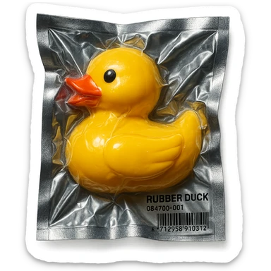 rubber duck in vacuum-sealed style sticker