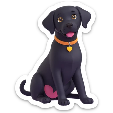 black Labrador retriever, friendly expression, sitting sticker