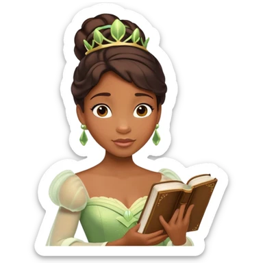 Tiana from Princess and the Frog holding a Bible sticker