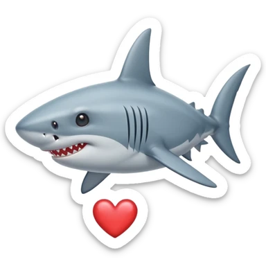 Tiburón con dos corazones en los ojos sticker