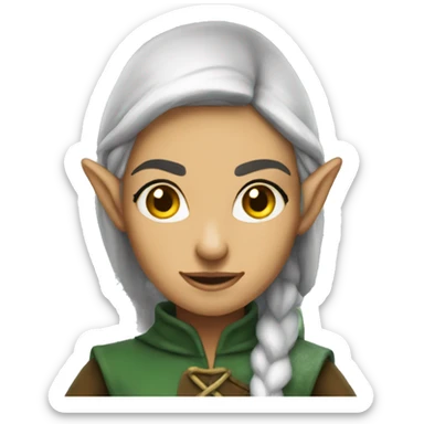 a rogue female elf sticker