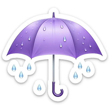 Pale Purple umbrella with raindrops sticker