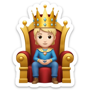 A repersitting on throne. Throne sticker