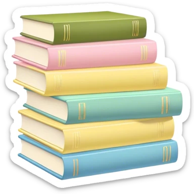 Pastel pink pastel yellow pastel blue and matcha colored books sticker