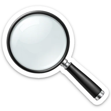 classic magnifying glass with round glass part and short black handle sticker