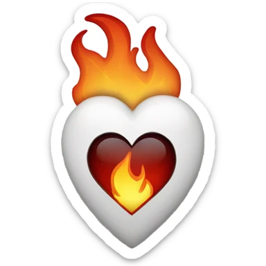 Broken heart with fire sticker