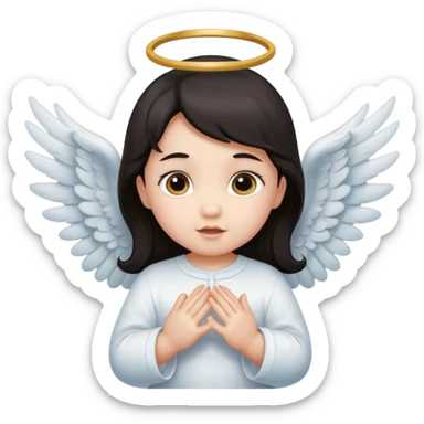 Bambino angelo con capelli scuri e ali  sticker