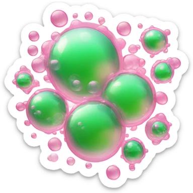 Green & Pink Bubbles sticker