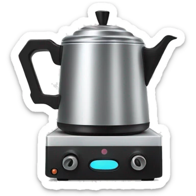 Coffee percolator wearing DJ headphones  sticker