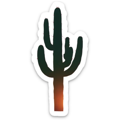 Cactus in Arizona sunset sticker