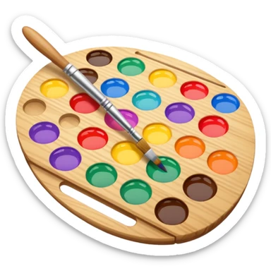 Palette with brush sticker