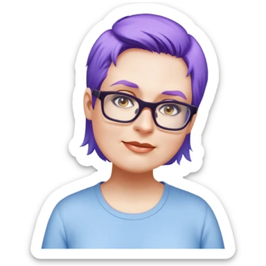 female, light blue shirt, short light-brown hair sticker