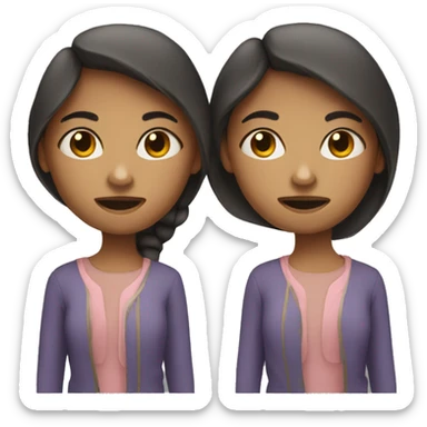 Girl with two headed one body sticker