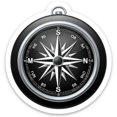 compass with 'mission' sticker