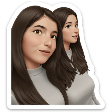 two girls with long hair sticker
