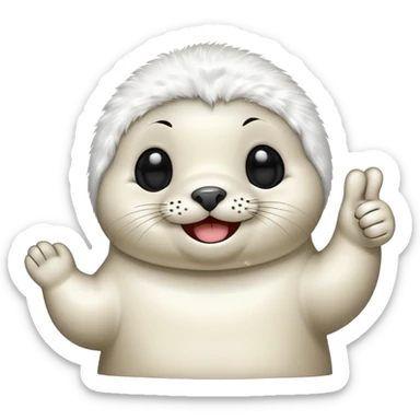 a kawaii seal giving a thumbs up sticker