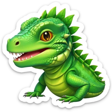 iguana with a happy face sticker