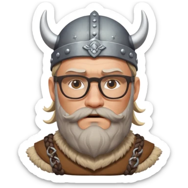 Glasses-Wearing wild viking büst sticker