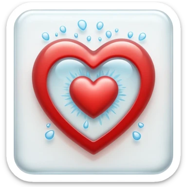 Heart fogging a glass wall, pressed against it sticker