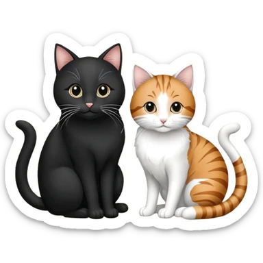 три кошки черная,коричневая,белая с бокалом вина sticker