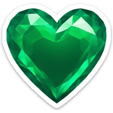 Emerald Green heart  sticker