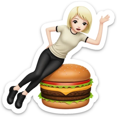 emo twerking on a burger cuh sticker