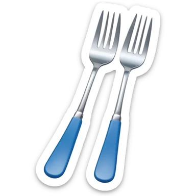 dessert fork with blue handle sticker