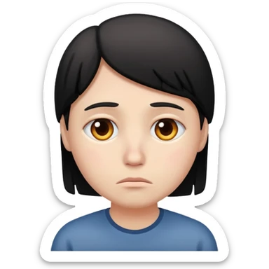 sad and lonley person just face, not hair sticker