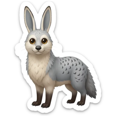 Ermine-Snowshoe-Hare-Arctic-Fox-Snowy-Owl-fusion-hybrid sticker