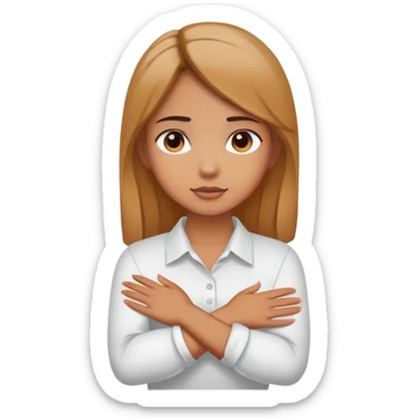 Girl with her hands crossed on her neck sticker