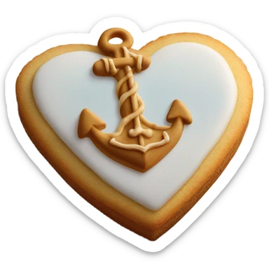 cookie heart with anchor sticker