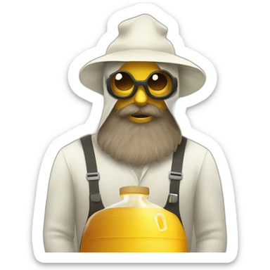 Beekeeper with 3 day beard drinking hydromel sticker
